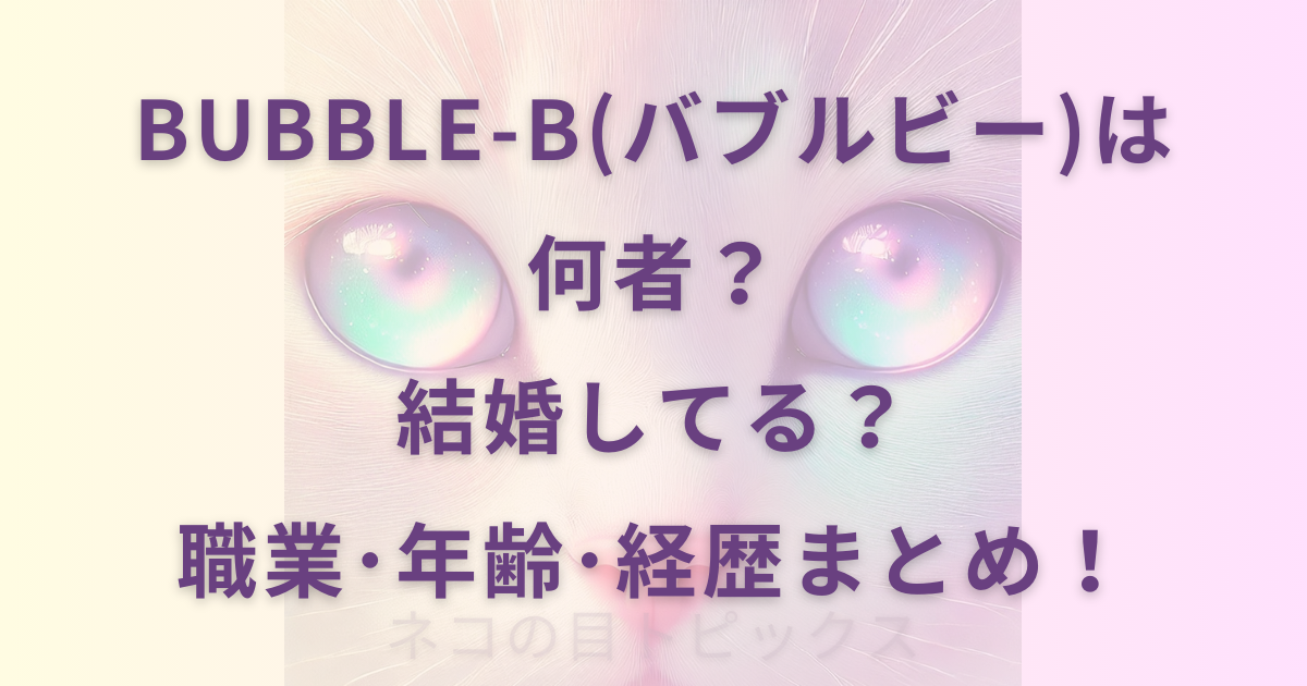 BUBBLE-B(バブルビー)は何者？結婚してる？職業･年齢･経歴まとめ！