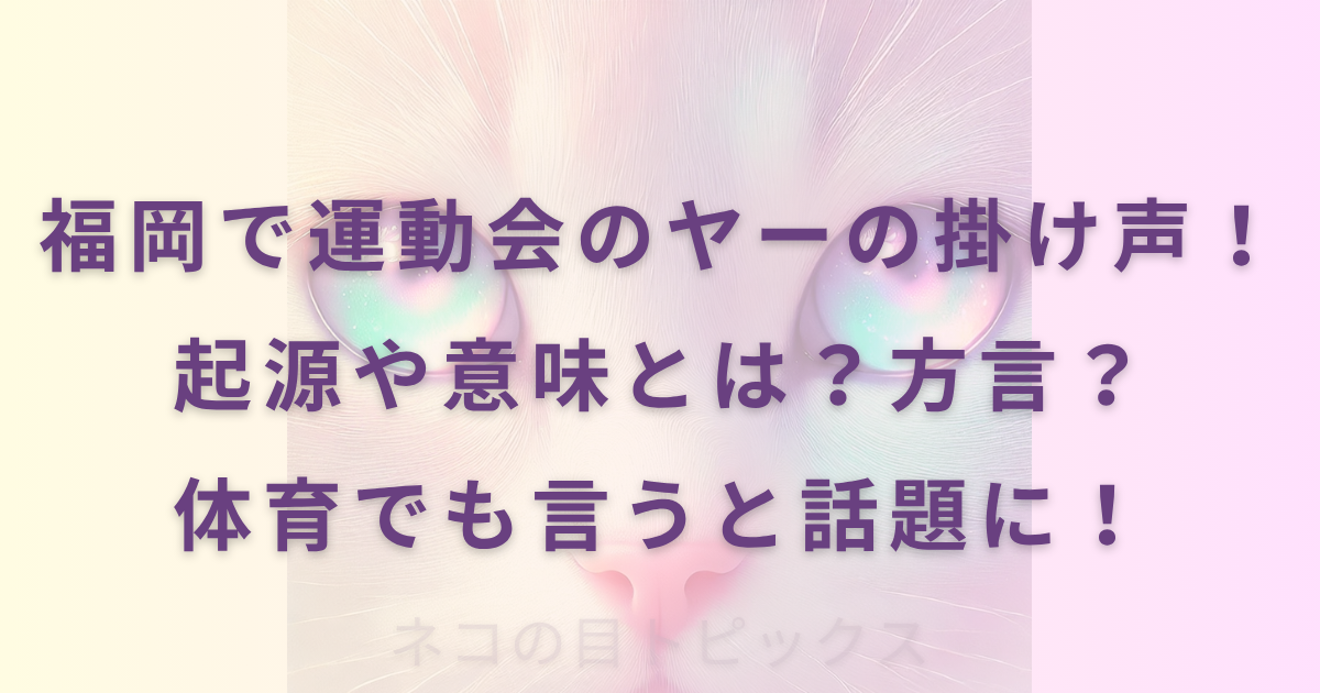 福岡で運動会のヤーの掛け声！起源や意味とは？方言？体育でも言うと話題に！