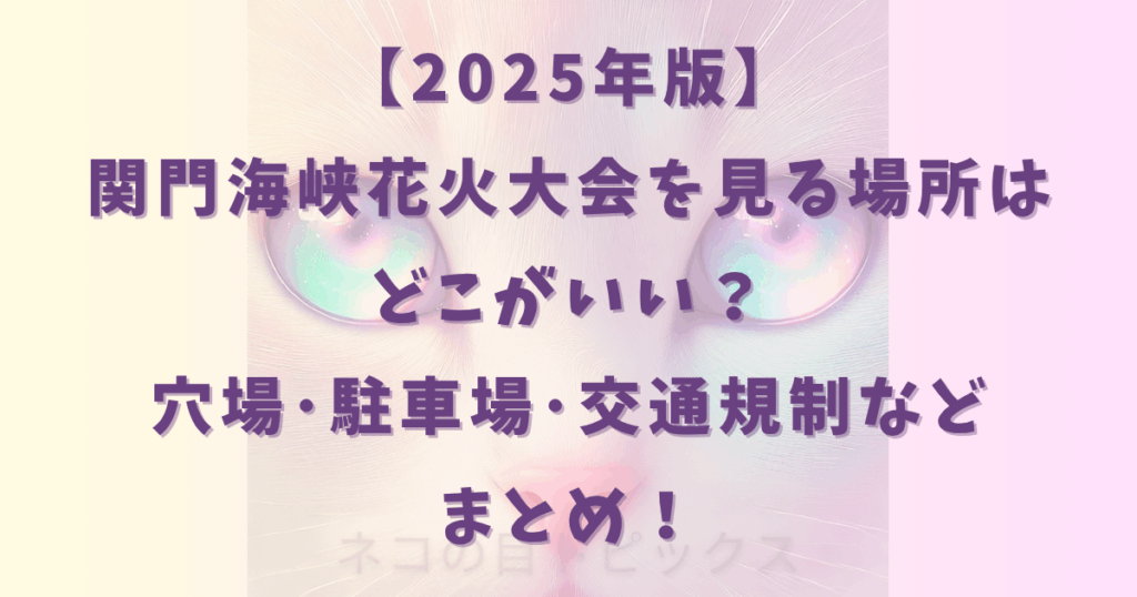 【2025年版】関門海峡花火大会を見る場所のおすすめは？穴場･駐車場･交通規制などまとめ！