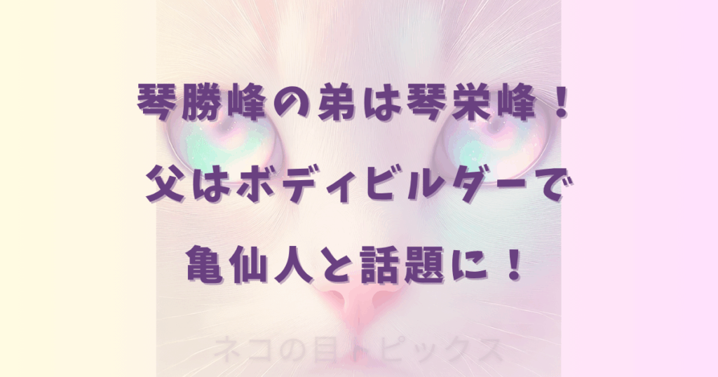 琴勝峰の弟は琴栄峰！父はボディビルダーで亀仙人と話題に！
