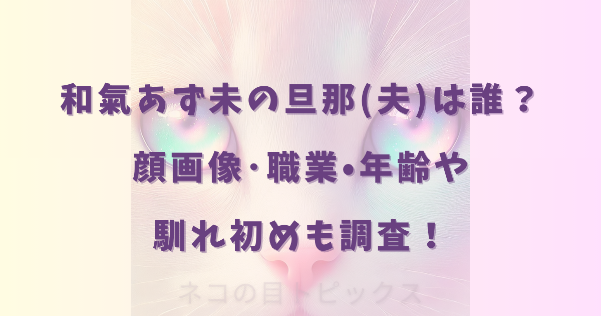 和氣あず未の旦那(夫)は誰？顔画像･職業•年齢や馴れ初めも調査！