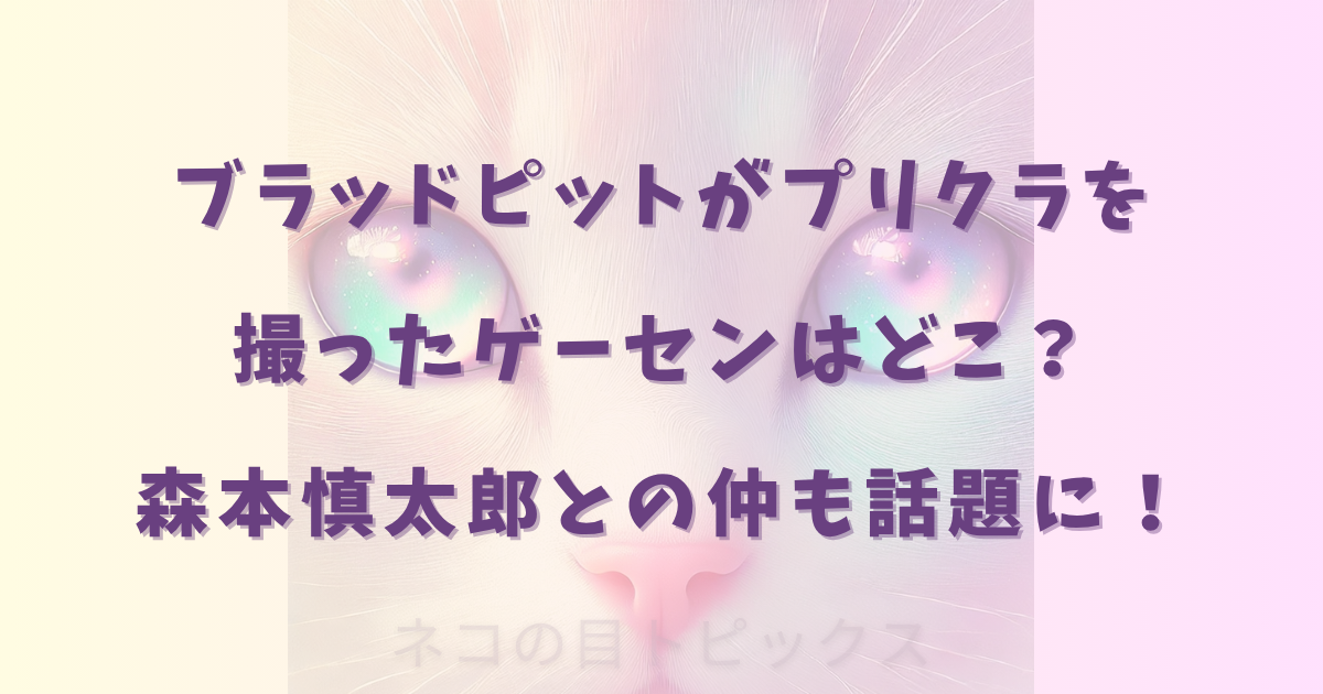 ブラッドピットがプリクラを撮ったゲーセンはどこ？森本慎太郎との仲も話題に！
