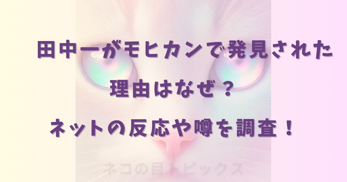 田中一がモヒカンで発見された理由はなぜ？ネットの反応や噂を調査！