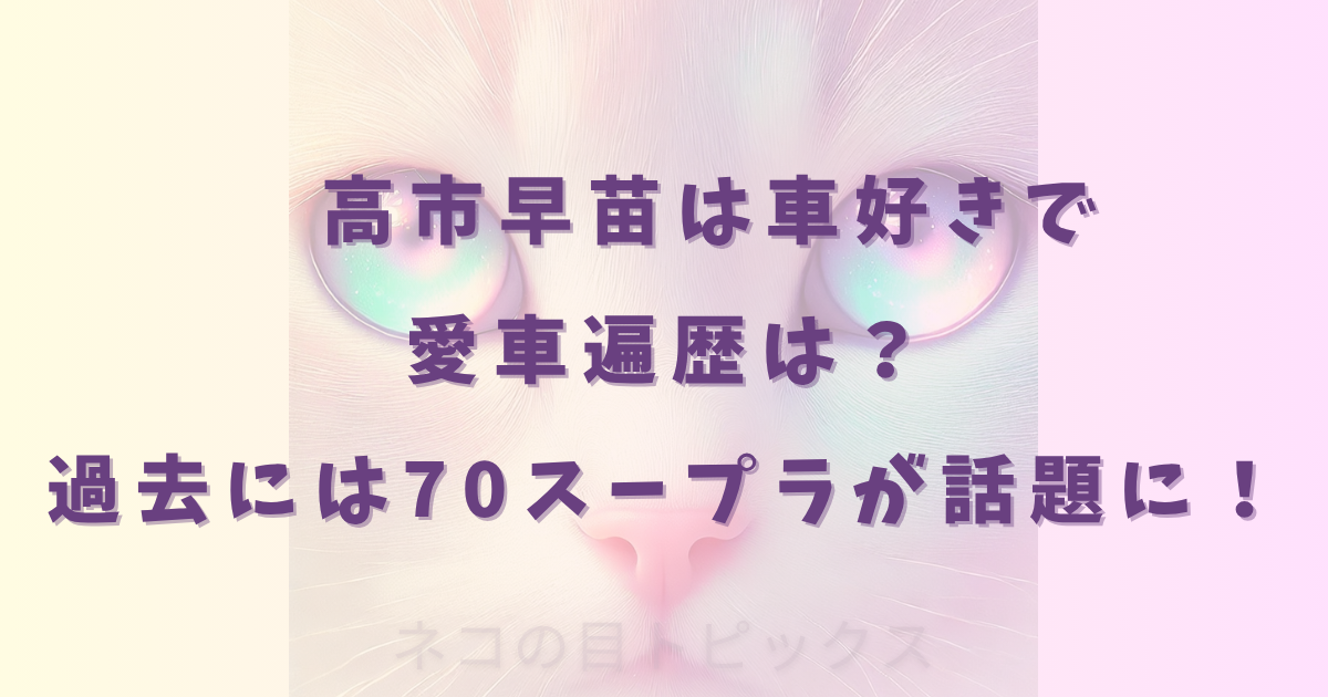 高市早苗は車好きで愛車遍歴は？過去には70スープラが話題に！
