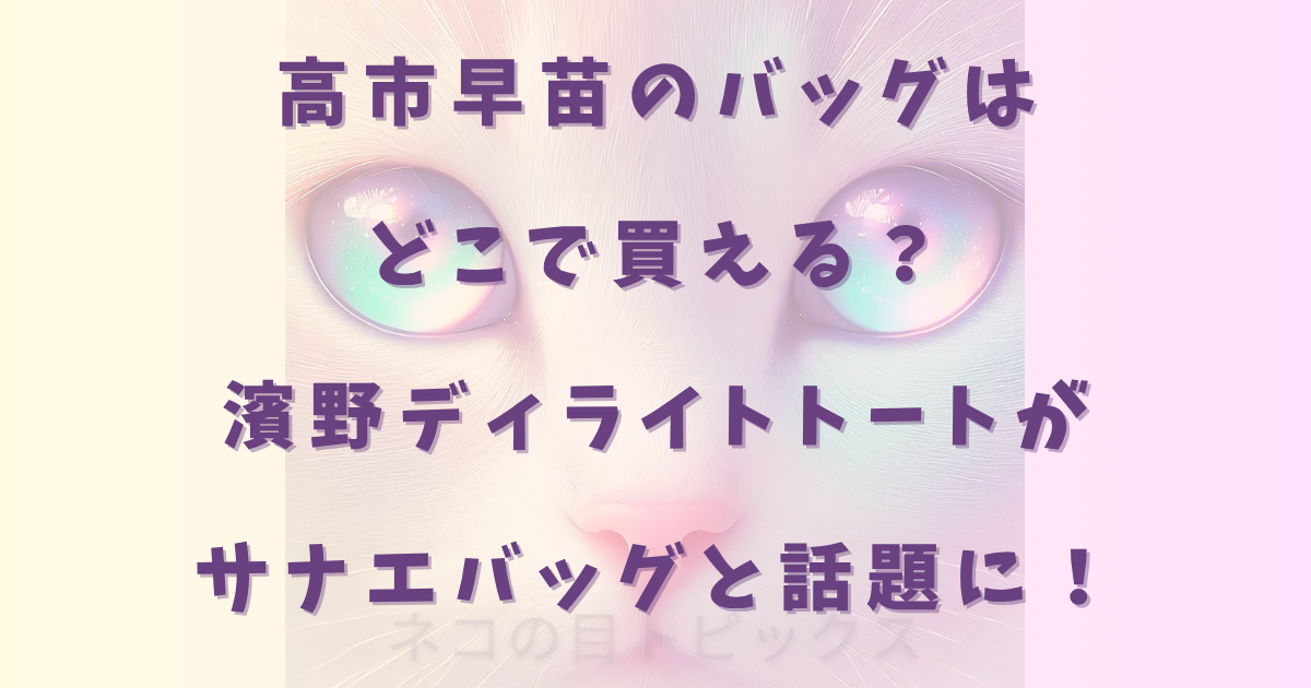 高市早苗のバッグはどこで買える？濱野ディライトトートがサナエバッグと話題に！