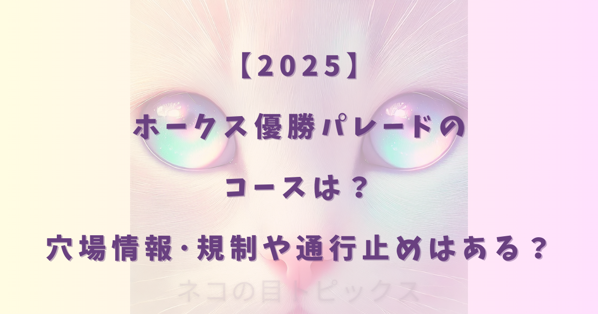 【2025】ホークスパレードのコースは？穴場情報･規制や通行止めはある？