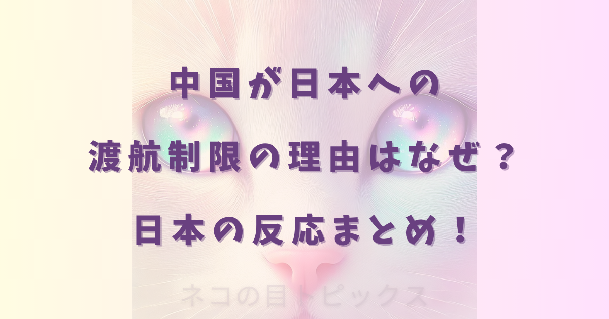 中国が日本への渡航制限の理由はなぜ？日本の反応まとめ！