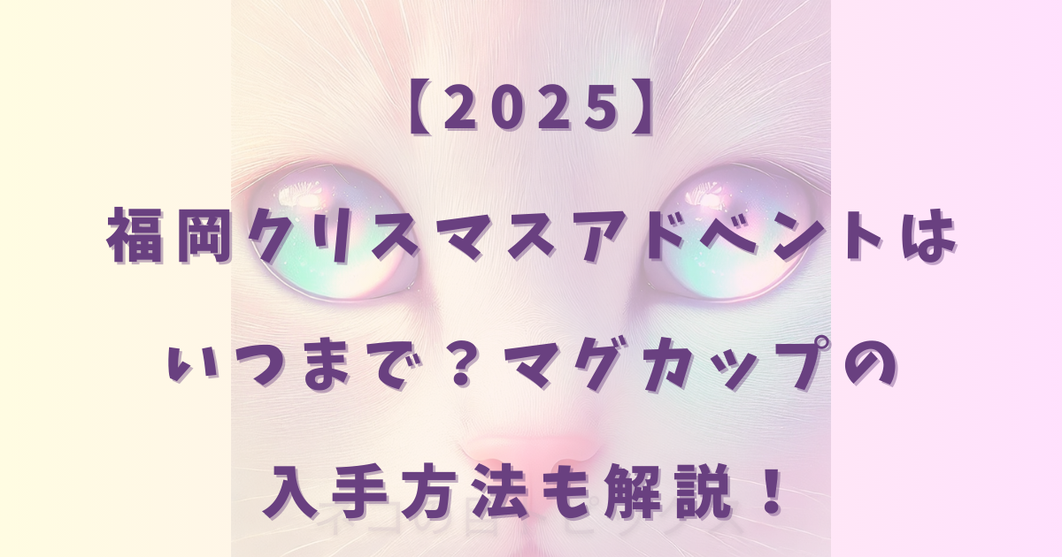 【2025】福岡クリスマスアドベントはいつまで?マグカップの入手方法も解説!