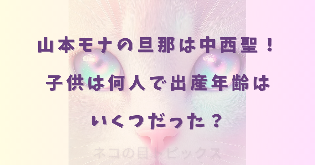 山本モナの旦那は中西聖！子供は何人で出産年齢はいくつだった？