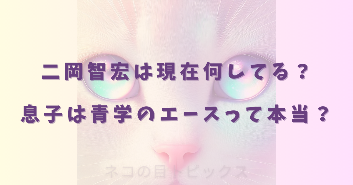 二岡智宏は現在何してる？息子は青学のエースって本当？