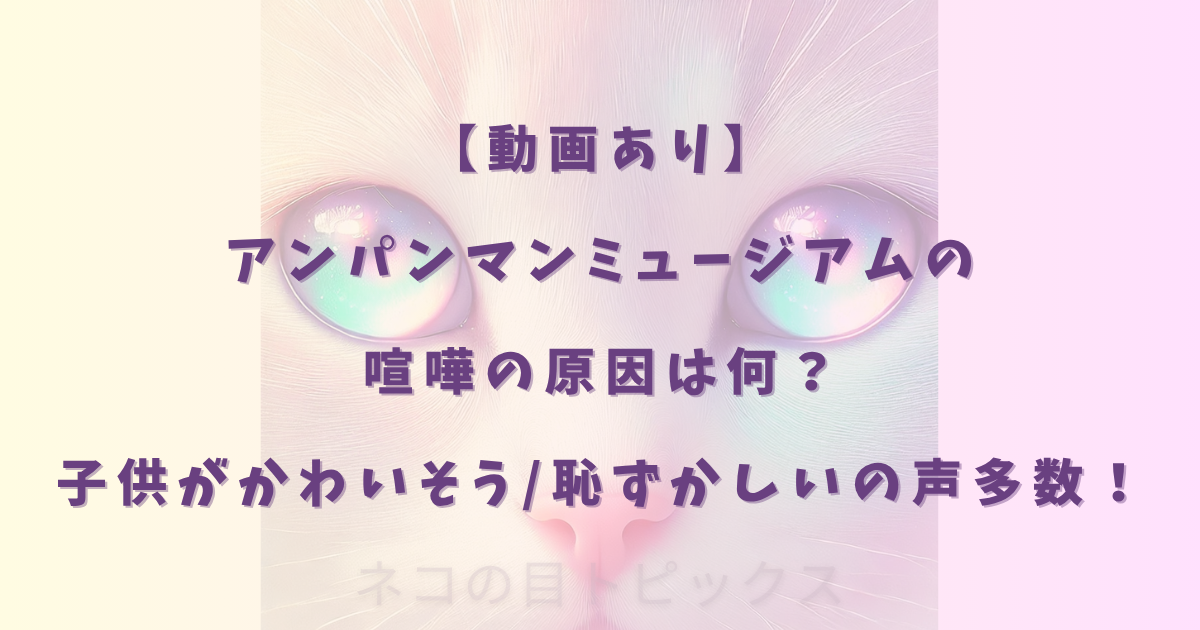 【動画あり】アンパンマンミュージアムの喧嘩の原因は何？子供がかわいそう/恥ずかしいの声多数！
