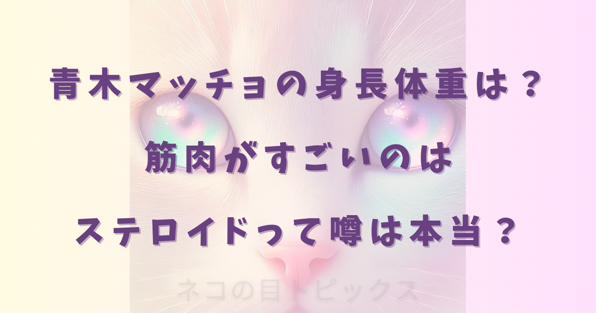 青木マッチョの身長体重は？筋肉がすごいのはステロイドって噂は本当？