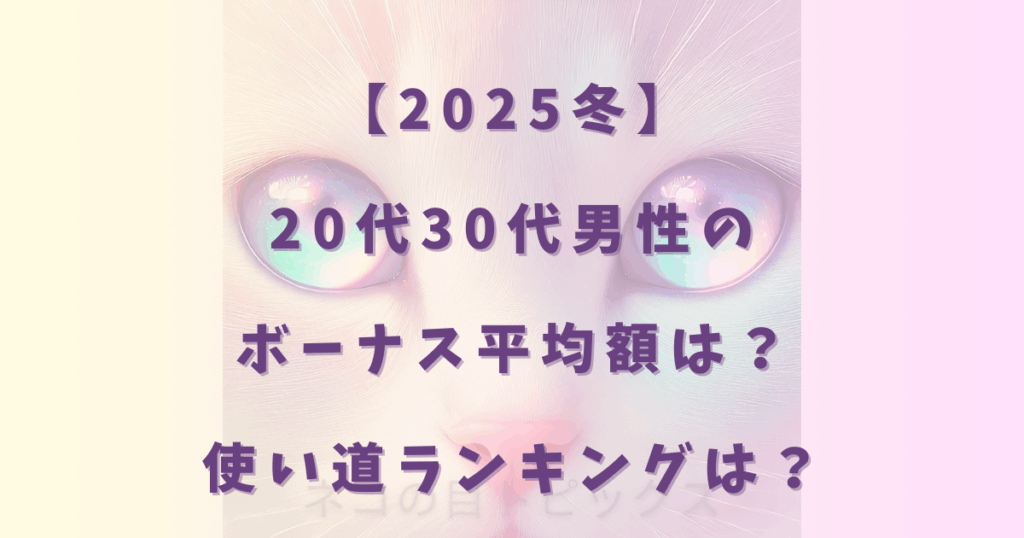 【2025冬】20代30代男性のボーナス平均額は？使い道ランキングは？