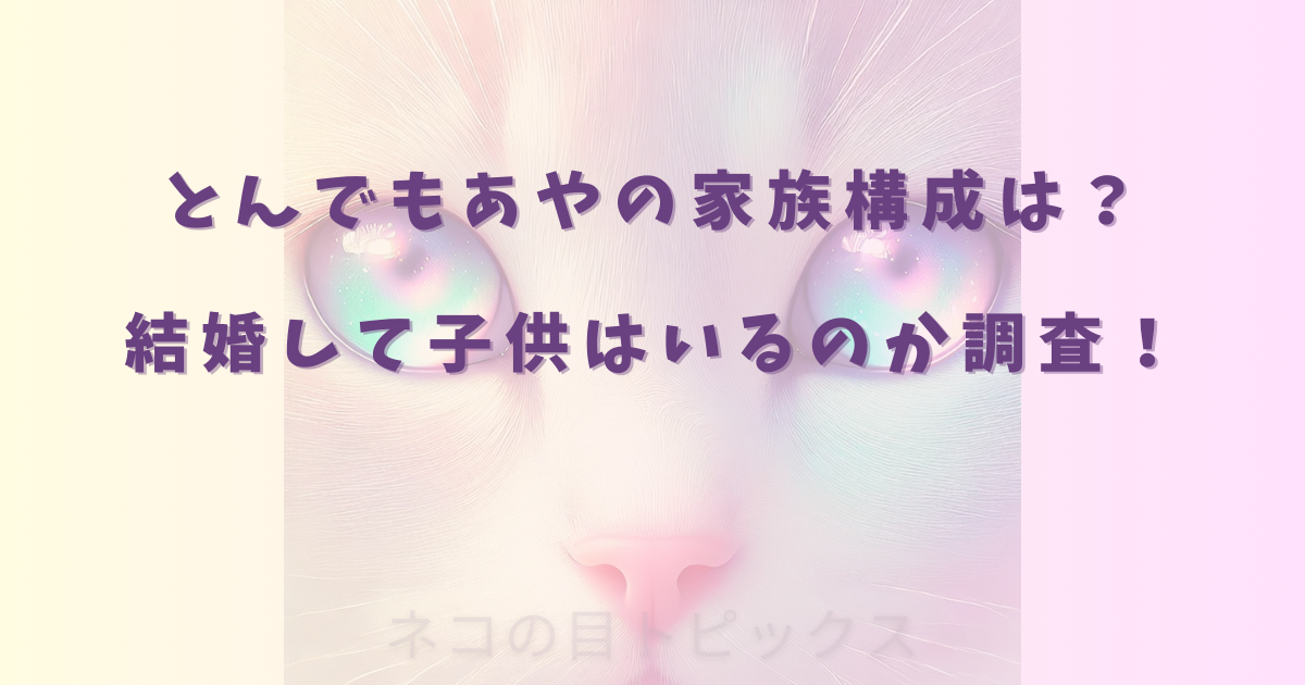 とんでもあやの家族構成は？結婚して子供はいるのか調査！