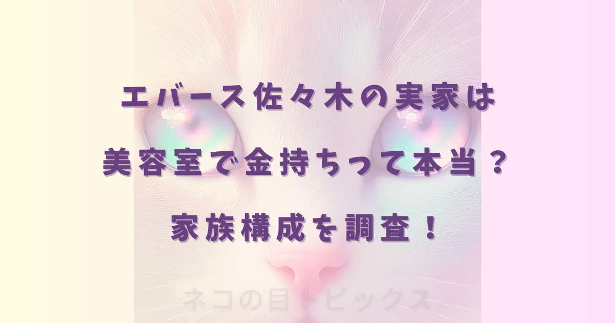 エバース佐々木の実家は美容室で金持ちって本当？家族構成を調査！