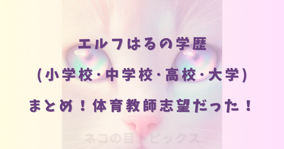 エルフはるの学歴(小学校・中学校・高校・大学)まとめ!体育教師志望だった!