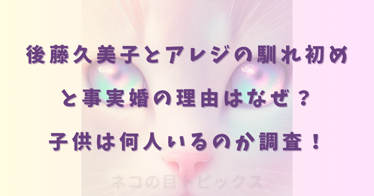 後藤久美子とアレジの馴れ初めと事実婚の理由はなぜ？子供は何人いるのか調査！