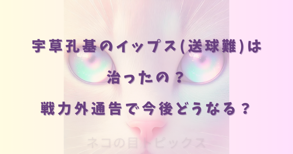宇草孔基のイップス(送球難)は治ったの？戦力外通告で今後どうなる？