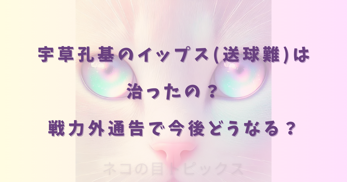 宇草孔基のイップス(送球難)は治ったの？戦力外通告で今後どうなる？