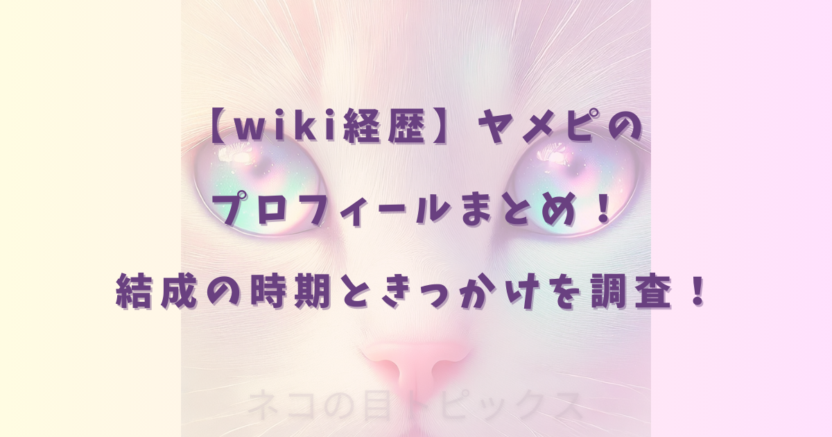 【wiki経歴】ヤメピのプロフィールまとめ！結成の時期ときっかけを調査！