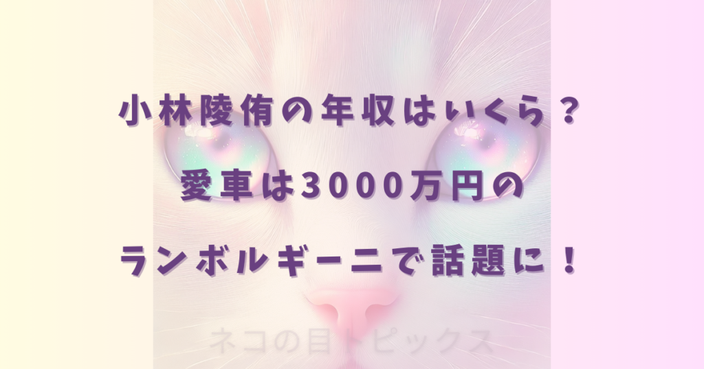 小林陵侑の年収はいくら?愛車は3000万円のランボルギーニで話題に!