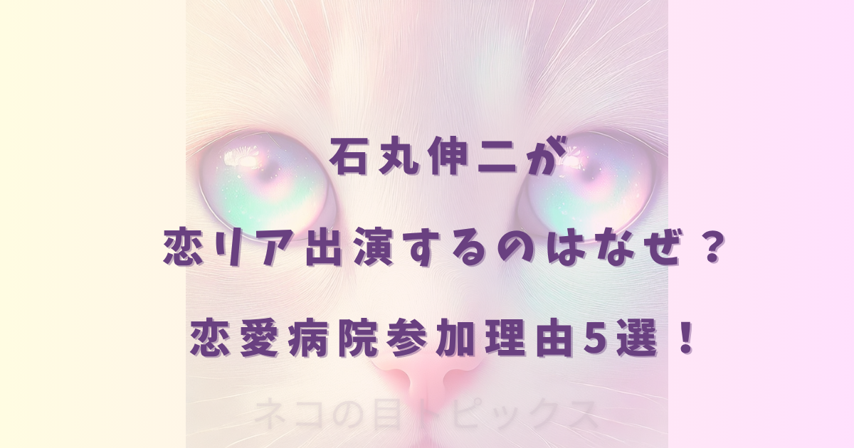 石丸伸二が恋リア出演するのはなぜ?恋愛病院参加理由5選!